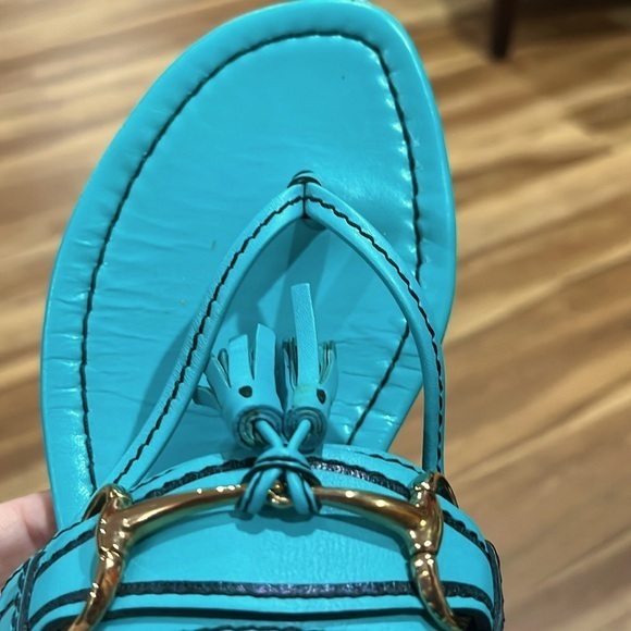 Gucci Horse Bit Sandal Tassel Thong Teal - Picture 7 of 13